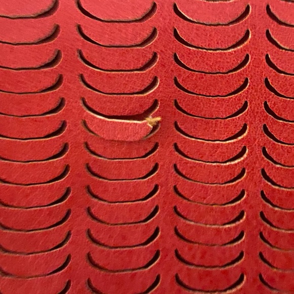 5 for $8-Red Perforated Satchel Purse - Picture 7 of 8